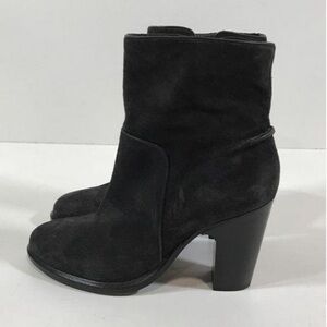 Women’s Rag & Bone Black Suede Heeled Boots with Chunky Heel Size 36